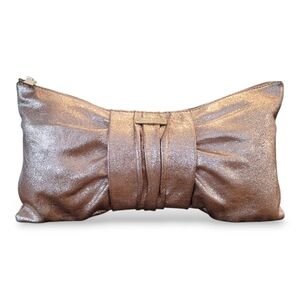 Kate Spade Pink Glitter Bow Leather Clutch | Evening Bag